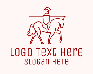 Horseman - Minimalist Knight Guard Horse logo design