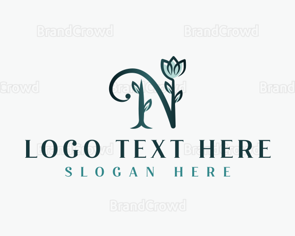 Floral Elegant Flower Letter N Logo