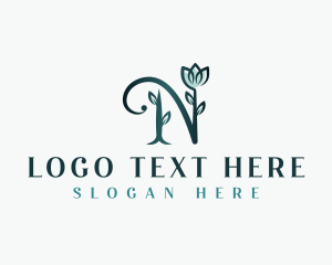 Fragrance - Floral Elegant Flower Letter N logo design