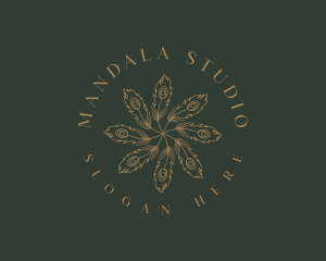 Mandala - Mandala Peacock Feather logo design