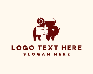 Oxen - Bison Crate Travel logo design