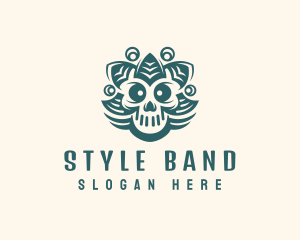 Organic Punk Skull  logo design