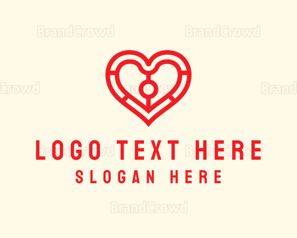 Valentine Heart Outline Logo