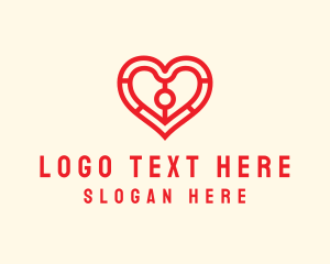 Relationship - Valentine Heart Outline logo design