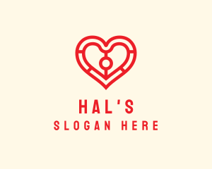 Valentine Heart Outline  Logo
