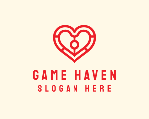Dating - Valentine Heart Outline logo design