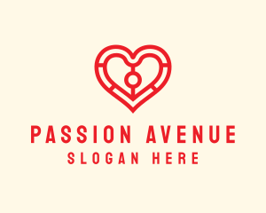 Passion - Valentine Heart Outline logo design