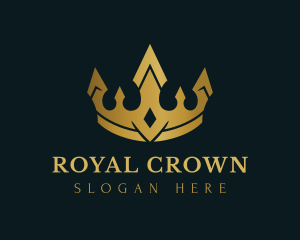 Gold Royal Crown logo design