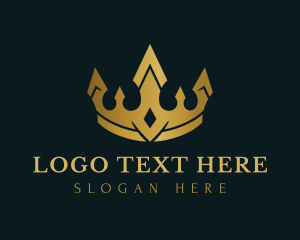 Pageant - Gold Royal Crown logo design