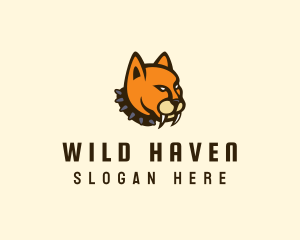 Wild Sabertooth Head logo design