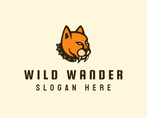 Wild Sabertooth Head logo design