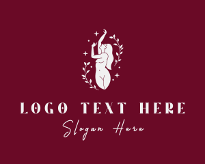 Nude - Naked Woman Wellness logo design