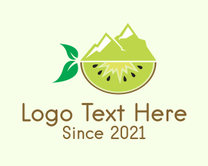 Tropical - Mountain Kiwi Fruit logo design