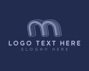 Curved - Business Multimedia Letter M logo design
