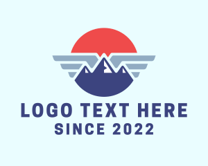 Mountaineering - Airline Mountain Wings logo design