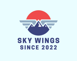 Airline Mountain Wings logo design