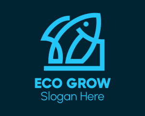 Aquaponics - Seafood Fish Pond logo design