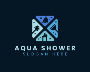 Shower - Toilet Cleaner Disinfection logo design