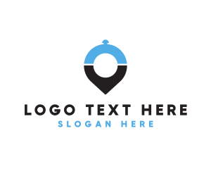 Locator - Cloche Food Locator Pin logo design