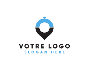 Positioning - Cloche Food Locator Pin logo design