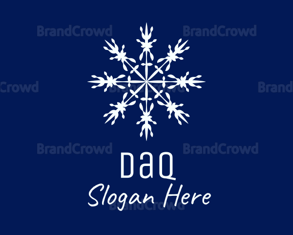 Decorative Winter Snowflake Logo