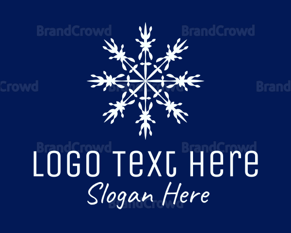 Decorative Winter Snowflake Logo