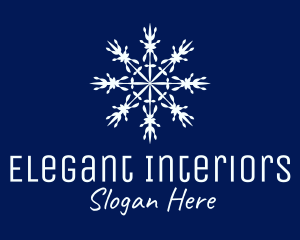 Decorative Winter Snowflake logo design