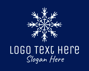 Winter Season - Decorative White Snowflake logo design