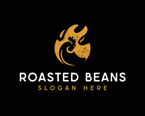 Roasted - Barbecue Chicken Fire logo design