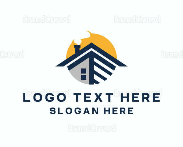 Home Roofing Construction Logo