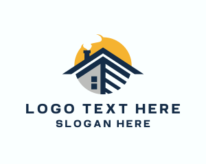 Roofing - Home Roofing Construction logo design