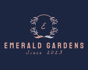 Garden Flower Wreath Florist logo design