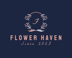 Garden Flower Wreath Florist logo design