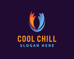 Refrigerator - Fire Freeze Cooling logo design