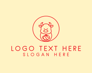 Asian - Baby Ox Zodiac logo design