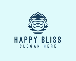 Happy Monkey Animal logo design