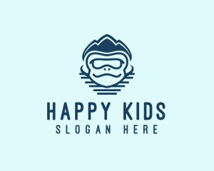 Happy Monkey Animal logo design