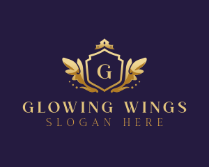 Crown Shield Wings logo design