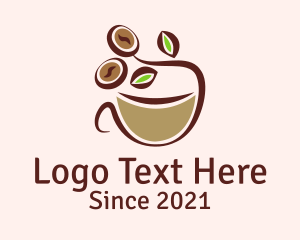 Latte Art - Organic Coffee Latte logo design