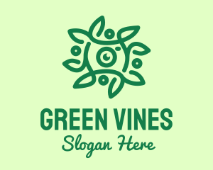 Green Vine Camera Lens logo design