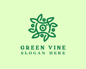 Green Vine Camera Lens logo design