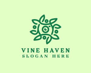 Green Vine Camera Lens logo design