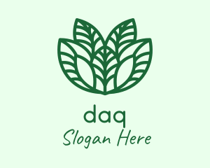 Green Minimalist Leaves  Logo