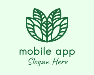 Green Minimalist Leaves  Logo
