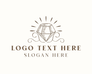 Luxury - Rustic Diamond Crystal logo design