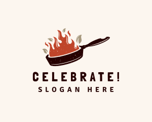 Hot Fire Frying Pan Logo