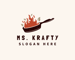 Hot Fire Frying Pan Logo