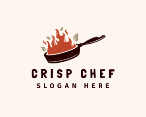 Hot Fire Frying Pan logo design