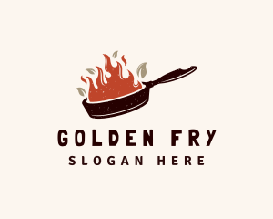 Hot Fire Frying Pan logo design