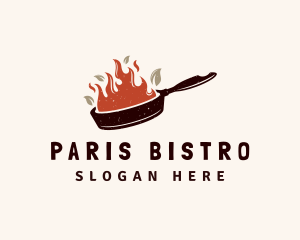 Hot Fire Frying Pan logo design